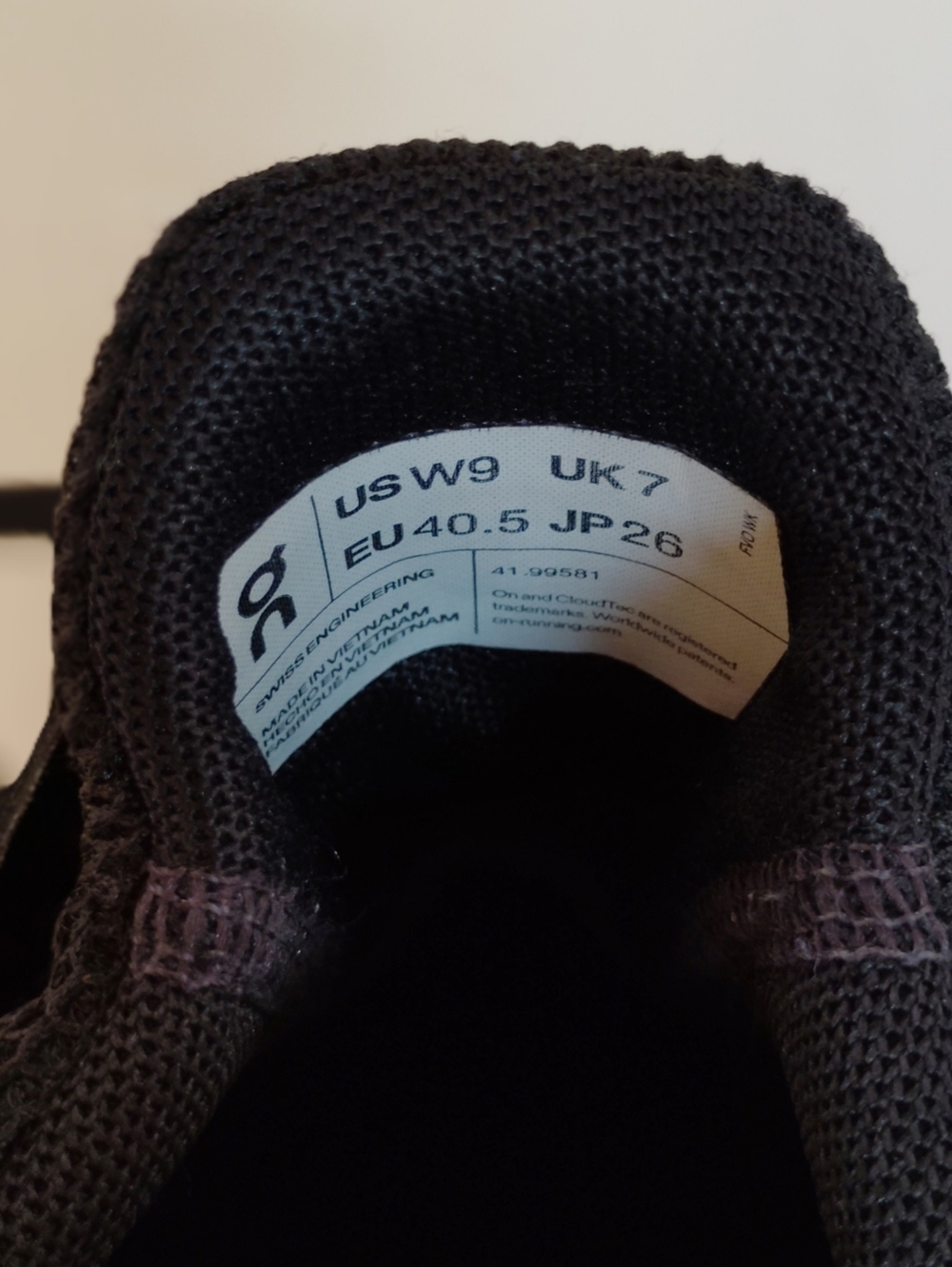 On Cloud Women's Black and White Running Sneakers - Picture 8 of 8